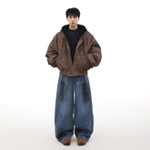 Свободное повседневное пальто с капюшоном в стиле праздности, ложные двухкомпонентные куртки